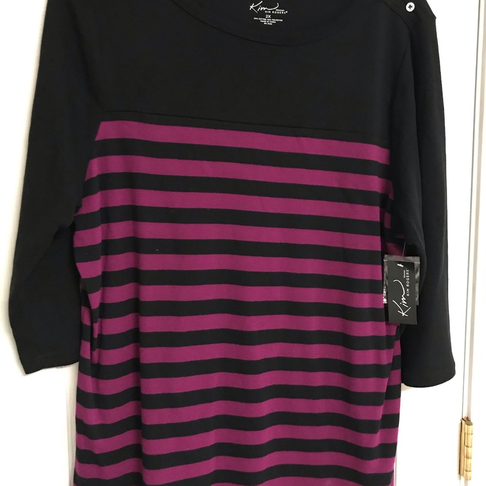 Sweater - Navy/Violet stripe